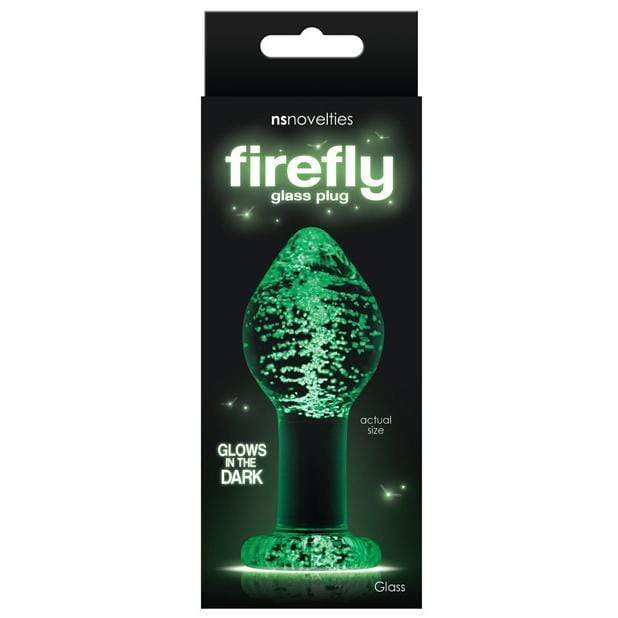 NS Novelties - Firefly Glowing Clear Glass Anal Plug NS1040 CherryAffairs