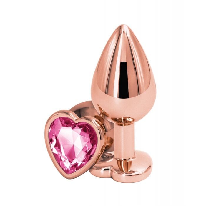 NS Novelties - Rear Assets Rose Gold Heart Aluminium Anal Plug (Pink) NS1177 CherryAffairs