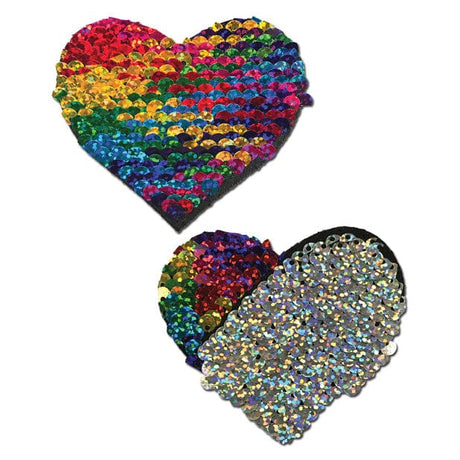 Pastease - Premium Color Changing Flip Sequins Heart Pasties Nipple Covers CherryAffairs