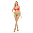 Pink Lipstick - Come to Me Bra Garter Belt and G String Neon Lingerie Set CherryAffairs