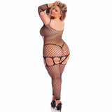 Pink Lipstick - In My Head Net Bodystocking Costume CherryAffairs