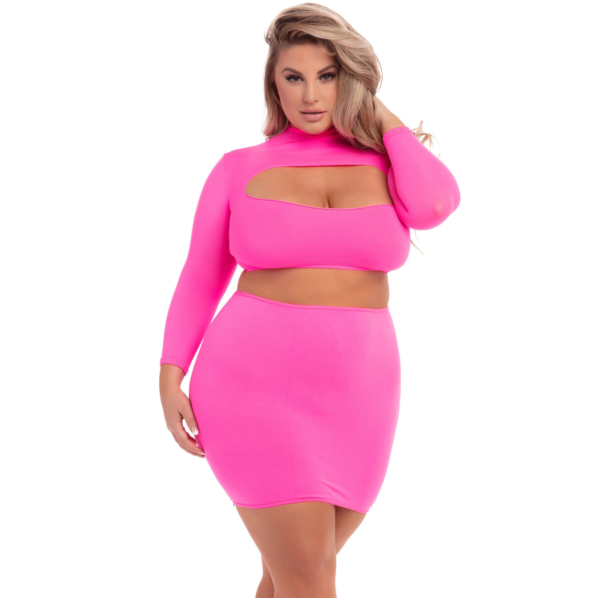 Pink Lipstick - Stop and Stare 2Pc Skirt Costume Set PLS1355 CherryAffairs