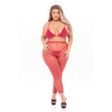 Pink Lipstick - Tall Order 3Pc Legging Lingerie Set PLS1374 CherryAffairs