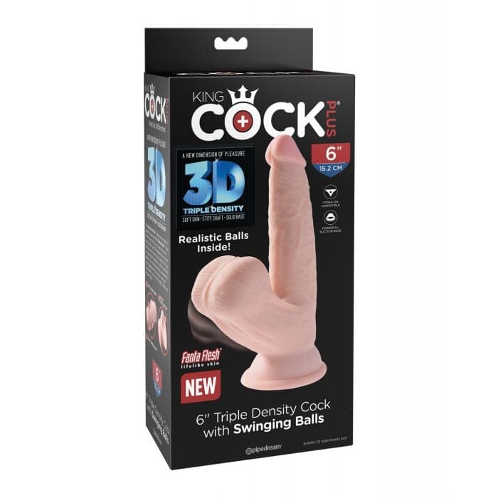 Pipedream - King Cock Plus Triple-Density Dildo with Swinging Balls CherryAffairs