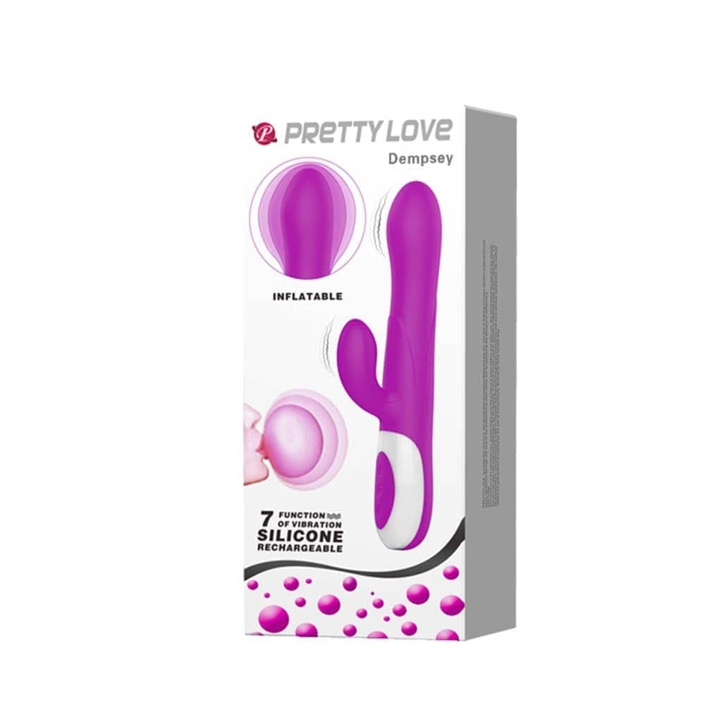 Pretty Love - Dempsey Inflatable Rabbit Vibrator (Purple) PL1137 CherryAffairs
