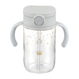 Richell - Axstars Baby Straw Cup Clear Tritan Training Water Bottle Mug  Light Gray 4945680204446 Baby Water Bottle