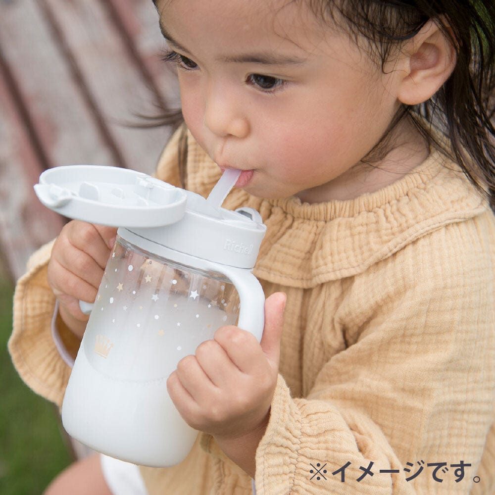 Richell - Axstars Baby Straw Cup Clear Tritan Training Water Bottle Mug    Baby Water Bottle