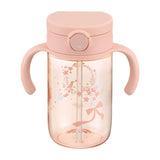 Richell - Axstars Baby Straw Cup Clear Tritan Training Water Bottle Mug  Pink 4945680204460 Baby Water Bottle