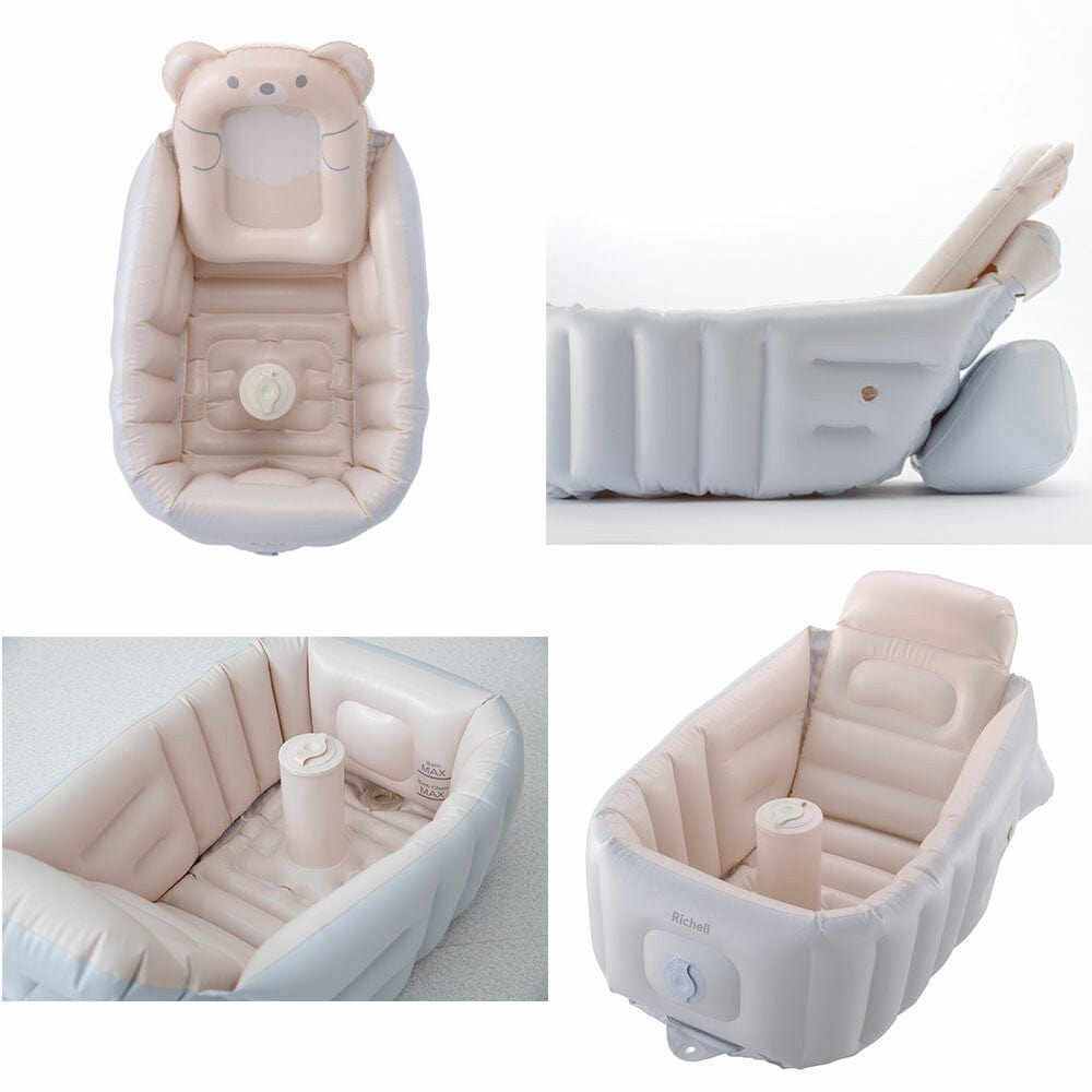 Richell - Inflatable Foldable Soft Baby Bath Tub Step Up CherryAffairs