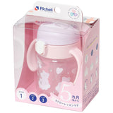 Richell - T.L.I Baby Stage 1 Try Sippy Spout Clear Training Water Bottle Mug    Baby Water Bottle