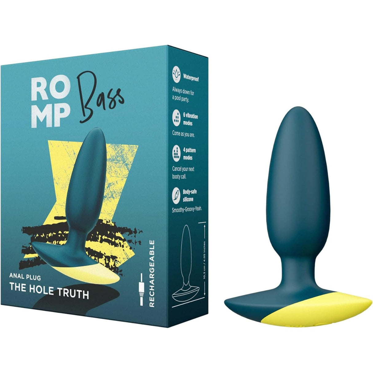 Romp - Bass Vibrating Anal Plug (Green) RM1013 CherryAffairs