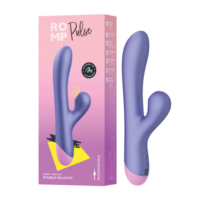 Romp - Pulse Suction Clitoral Air Stimulator Rabbit Vibrator (Purple) RM1029 CherryAffairs