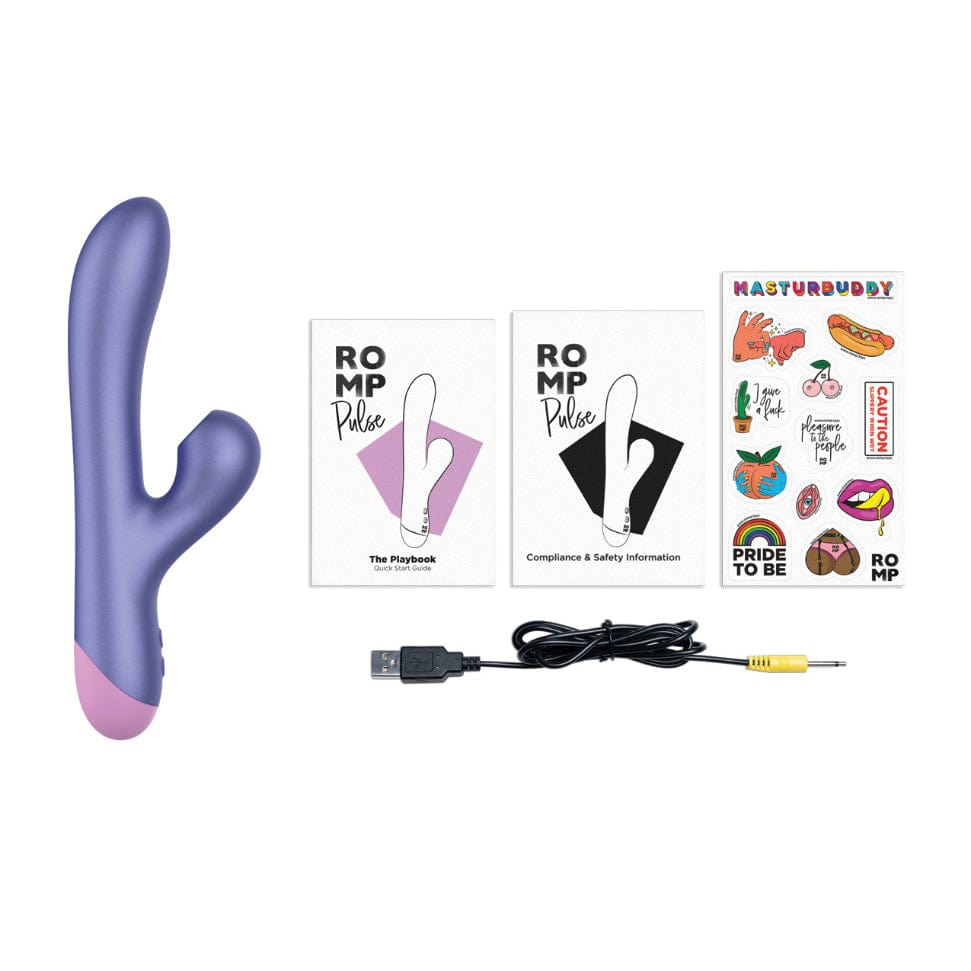 Romp - Pulse Suction Clitoral Air Stimulator Rabbit Vibrator (Purple) RM1029 CherryAffairs