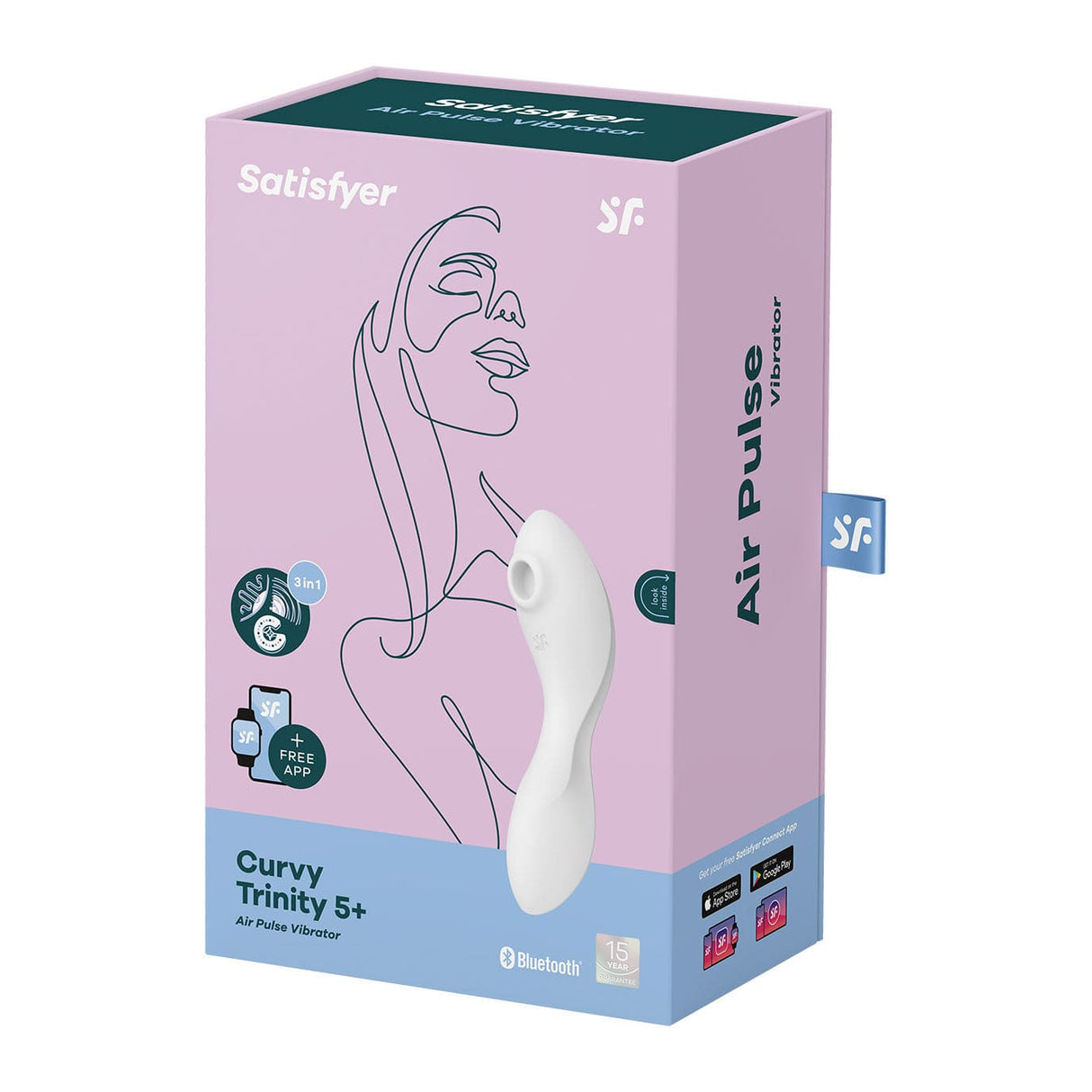 Satisfyer - Curvy App-Controlled Trinity 5 Clitoral Air Stimulator Vibrator CherryAffairs