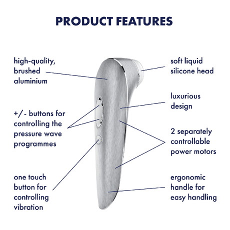Satisfyer - Luxury High Fashion Clitoral Air Stimulator (Silver) STF1059 CherryAffairs