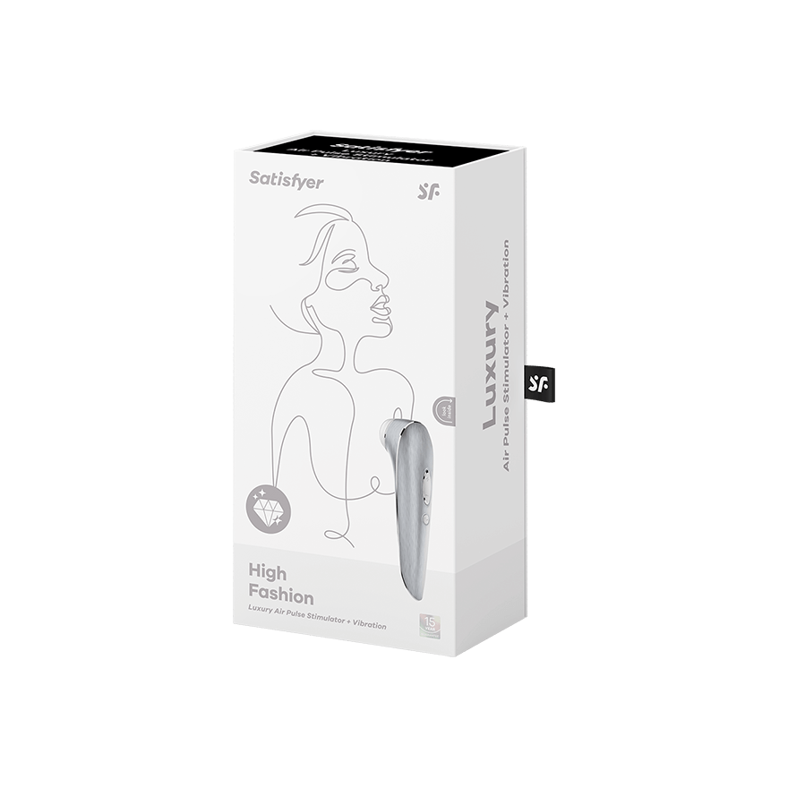 Satisfyer - Luxury High Fashion Clitoral Air Stimulator (Silver) STF1059 CherryAffairs