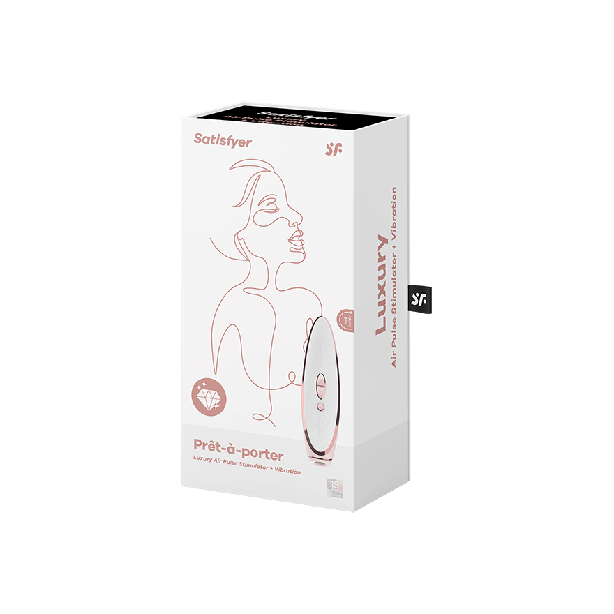 Satisfyer - Luxury Pret-a-Porter Air Pulse Vibration Clitoral Air Stimulator (White) STF1052 CherryAffairs