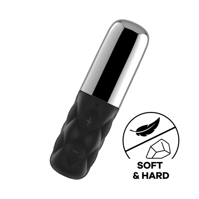 Satisfyer - Mini Sparkling Darling Bullet Vibrator (Chrome/Black) STF1086 CherryAffairs