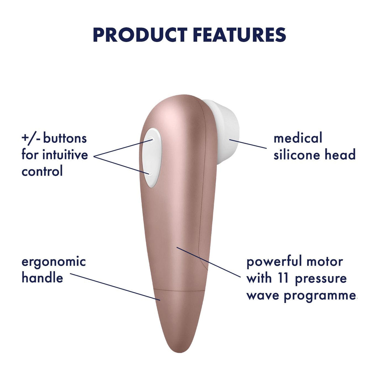 Satisfyer - Number 1 Clitoral Air Stimulator (Rose Gold) STF1006 CherryAffairs