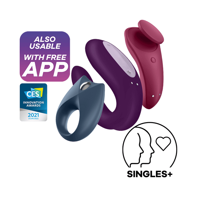Satisfyer - Partner Box 3 App-Controlled Royal One, Sexy Secret and Double Joy Couple Set (Multi Colour) STF1248 CherryAffairs