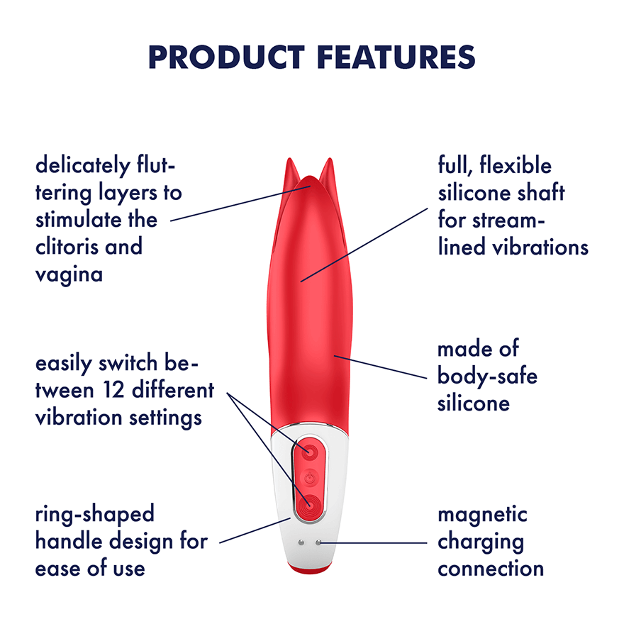 Satisfyer - Power Flower Clit Massager (Red) STF1038 CherryAffairs