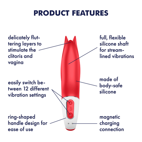 Satisfyer - Power Flower Clit Massager (Red) STF1038 CherryAffairs