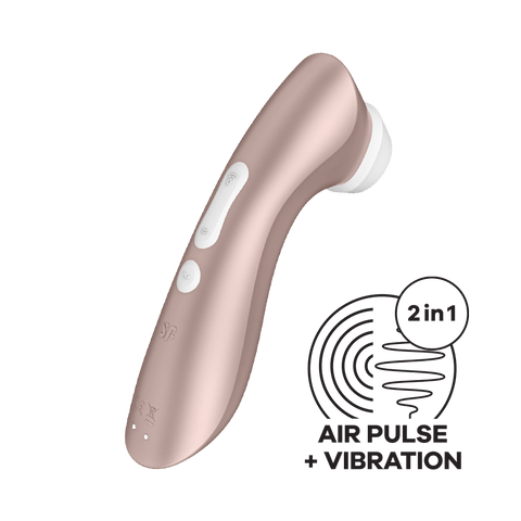 Satisfyer - Pro 2+ Stimulator Udara Klitoris Berdenyut Boleh Cas Semula (Emas Mawar)