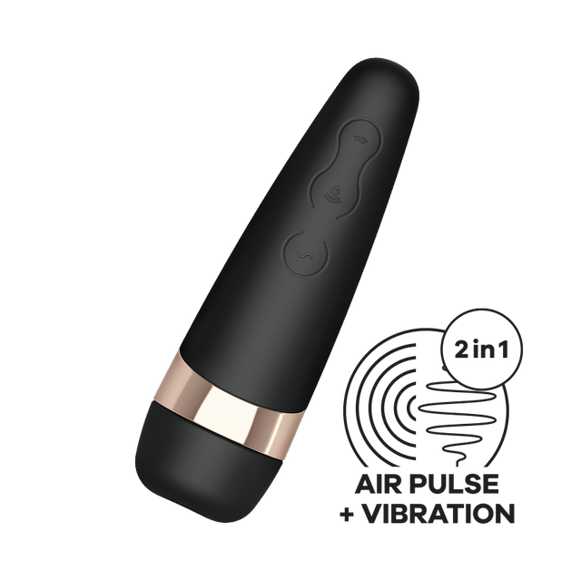 Satisfyer - Pro 3+ Air Pulse Vibration Clitoral Air Stimulator (Black) STF1049 CherryAffairs