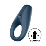 Satisfyer - Rings Plus Vibration Rechargeable Rocket Cock Ring (Dark Blue) STF1058 CherryAffairs