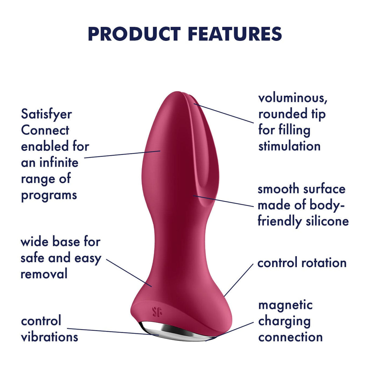 Satisfyer - Rotator Plug 2+ App-Controlled Anal Plug Vibrator (Red)    Prostate Massager (Vibration) Rechargeable