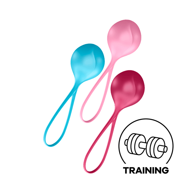 Satisfyer - Strengthening Balls Kegel Training Set 3 Pieces (Multi Colour) STF1048 CherryAffairs