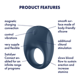 Satisfyer - Strong One App-Controlled Silicone Cock Ring (Blue) STF1168 CherryAffairs