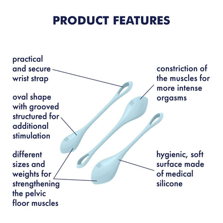 Satisfyer - Yoni Power 2 Silicone Kegel Balls Training Set CherryAffairs