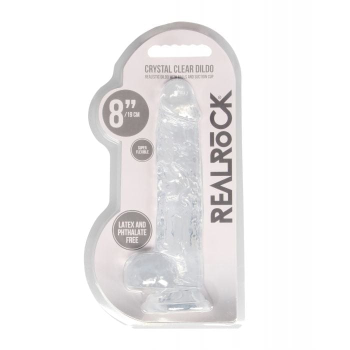 Shots - RealRock Crystal Clear Realistic Suction Dildo with Balls CherryAffairs