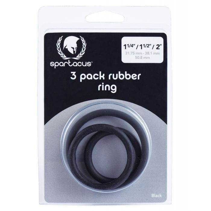 Spartacus - Three-Piece Rubber Cock Ring Set (Black) STC1007 CherryAffairs
