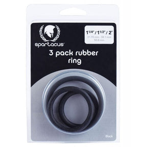 Spartacus - Three-Piece Rubber Cock Ring Set (Black) STC1007 CherryAffairs