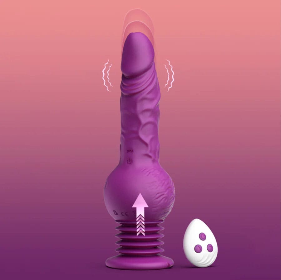 Tracy's Dog - Drillme App-Controlled Thrusting Realistic Dildo Vibrator (Purple) TRD1040 CherryAffairs