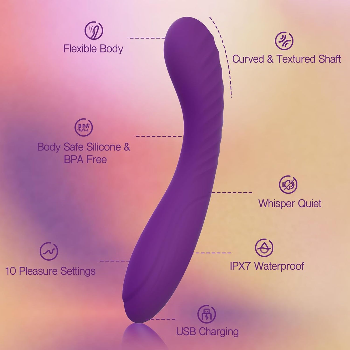 Tracy's Dog - G Vibe G Spot Dildo Vibrator (Purple) TRD1034 CherryAffairs