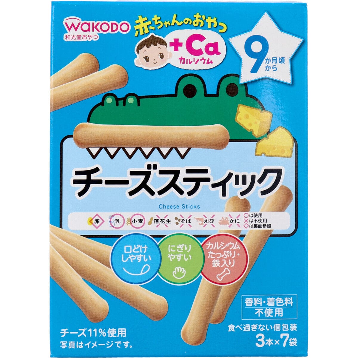 Wakodo - Baby Snacks + Ca Cheese Sticks Teether Biscuits 3 x 7 bags WAK1005 CherryAffairs