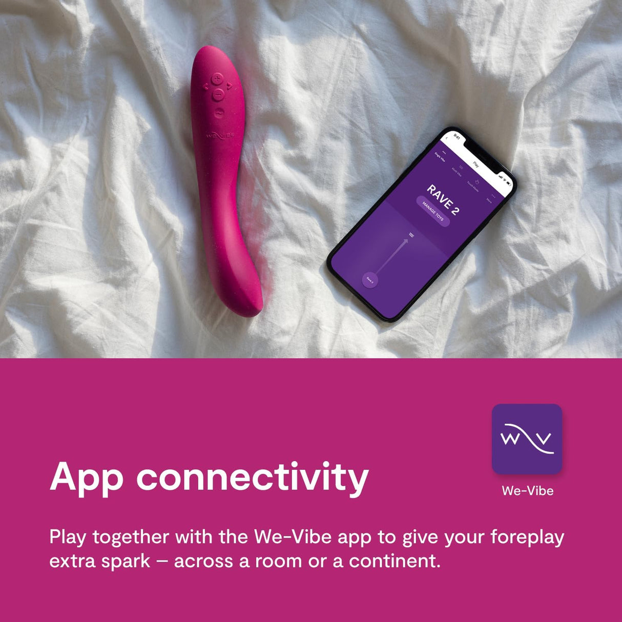 WE VIBE - Rave 2 App-Controlled Vibrating G Spot Dildo CherryAffairs