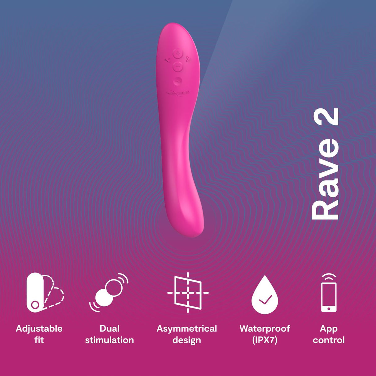 WE VIBE - Rave 2 App-Controlled Vibrating G Spot Dildo CherryAffairs