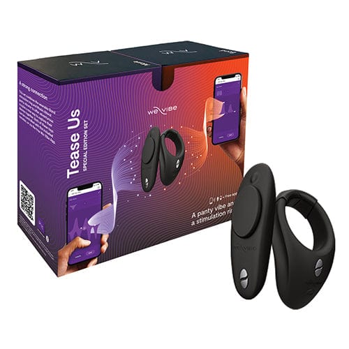 WE VIBE - Tease us Set App-Controlled Bond Cock Ring and Moxie+ Panty Vibrator Couples Set (Black)
