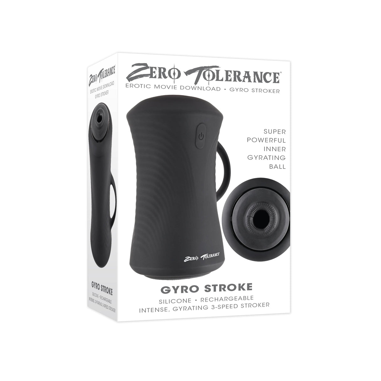 Zero Tolerance - Gyro Stroke Rechargeable Gyrating Stroker Masturbator (Black) ZR1058 CherryAffairs