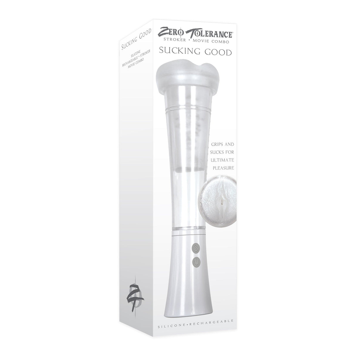 Zero Tolerance - Sucking Good Rechargeable Vacuum Suction Vibrating Masturbator Penis Pump (White) ZR1042 CherryAffairs