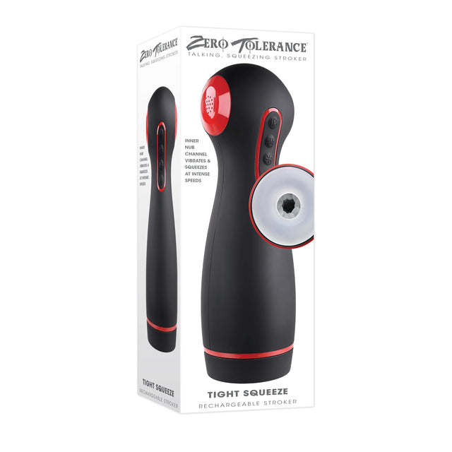 Zero Tolerance - Tight Squeeze Rechargeable Stroker Masturbator (Black) ZR1060 CherryAffairs
