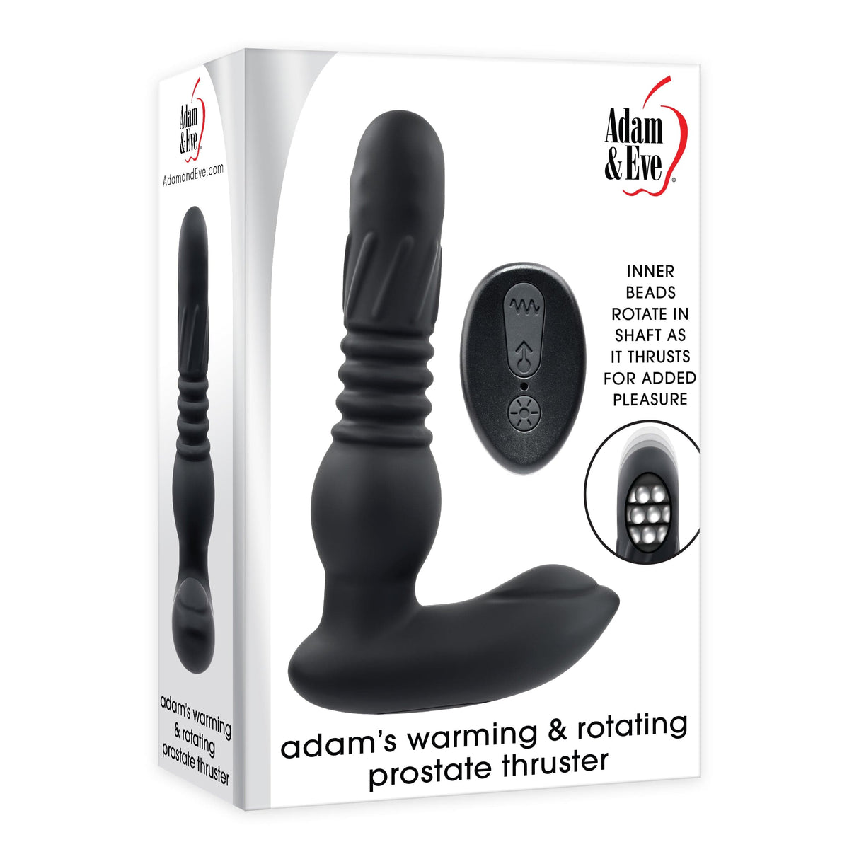 Adam & Eve - Adam's Remote Warming and Rotating Prostate Thruster Massager (Black)    Prostate Massager (Vibration) Rechargeable