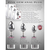 Adam & Eve - Pink Gem Aluminium Anal Plug Medium (Silver)    Metal Anal Plug (Non Vibration)