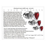 Adam & Eve - Three Hearts Gem Anal Plug Set (Silver/Red) AE1035 CherryAffairs