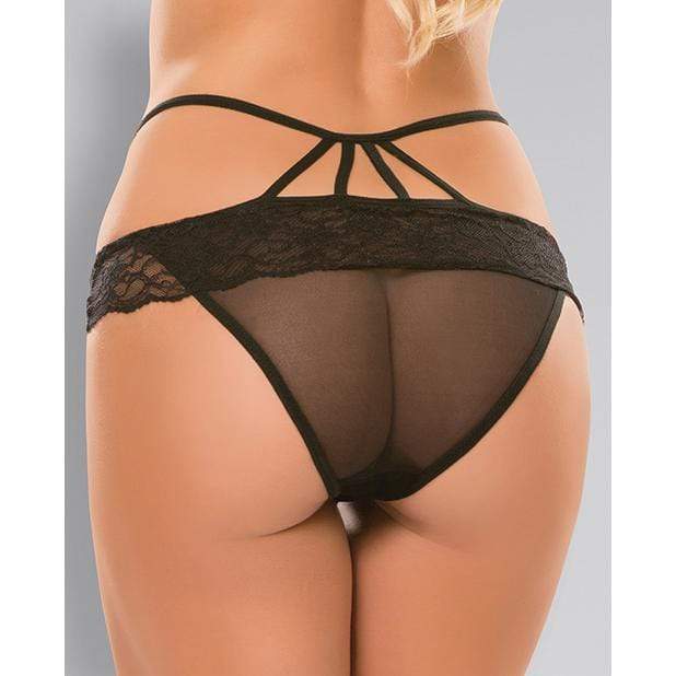 Allure Lingerie - Adore Angel Crotchless Panty O/S (Black) ALL1004 CherryAffairs