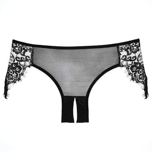 Allure Lingerie - Adore Lavish & Lace Crotchless Panty O/S (Black)    Crotchless Panties